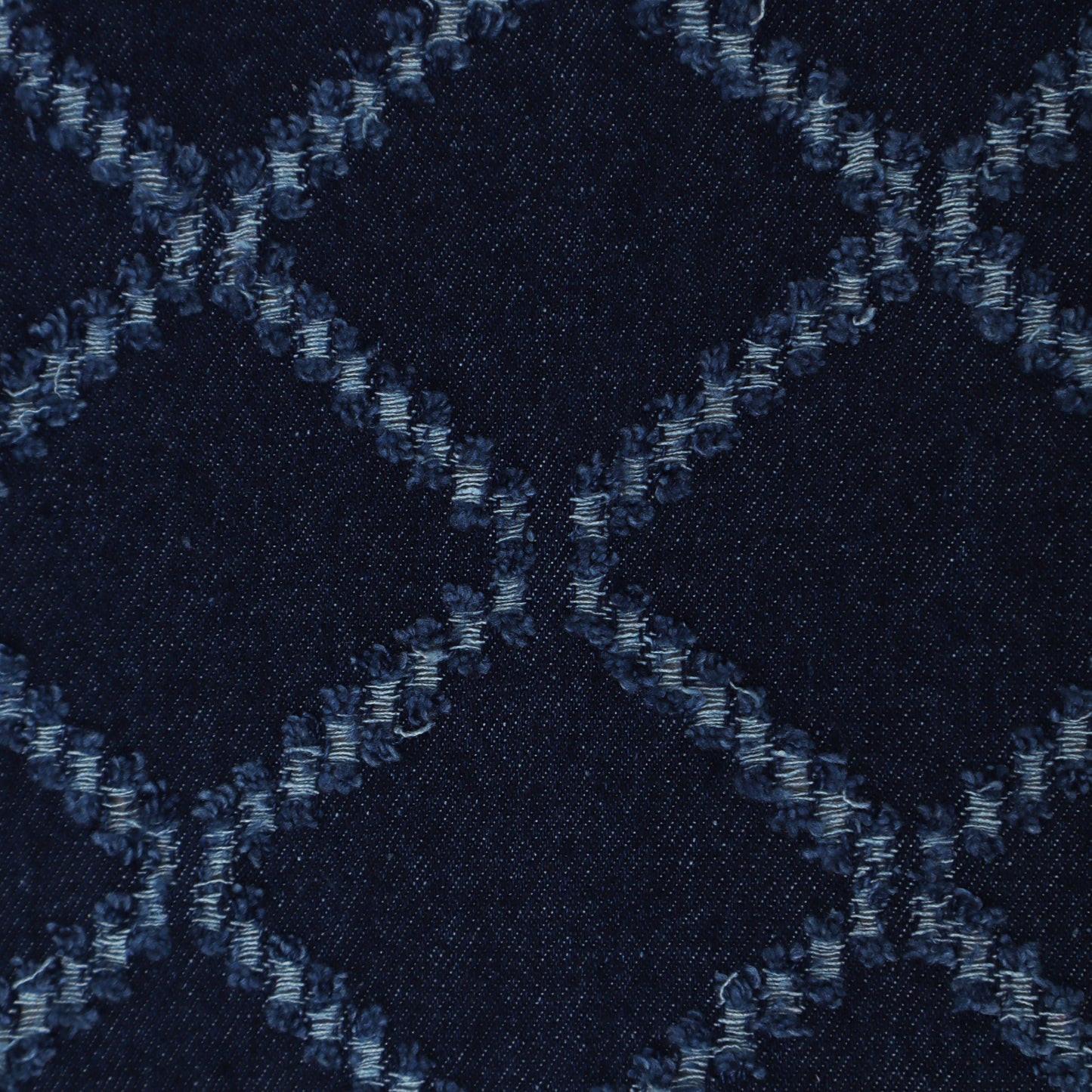 Navy Blue Denim Embroidery Fabric