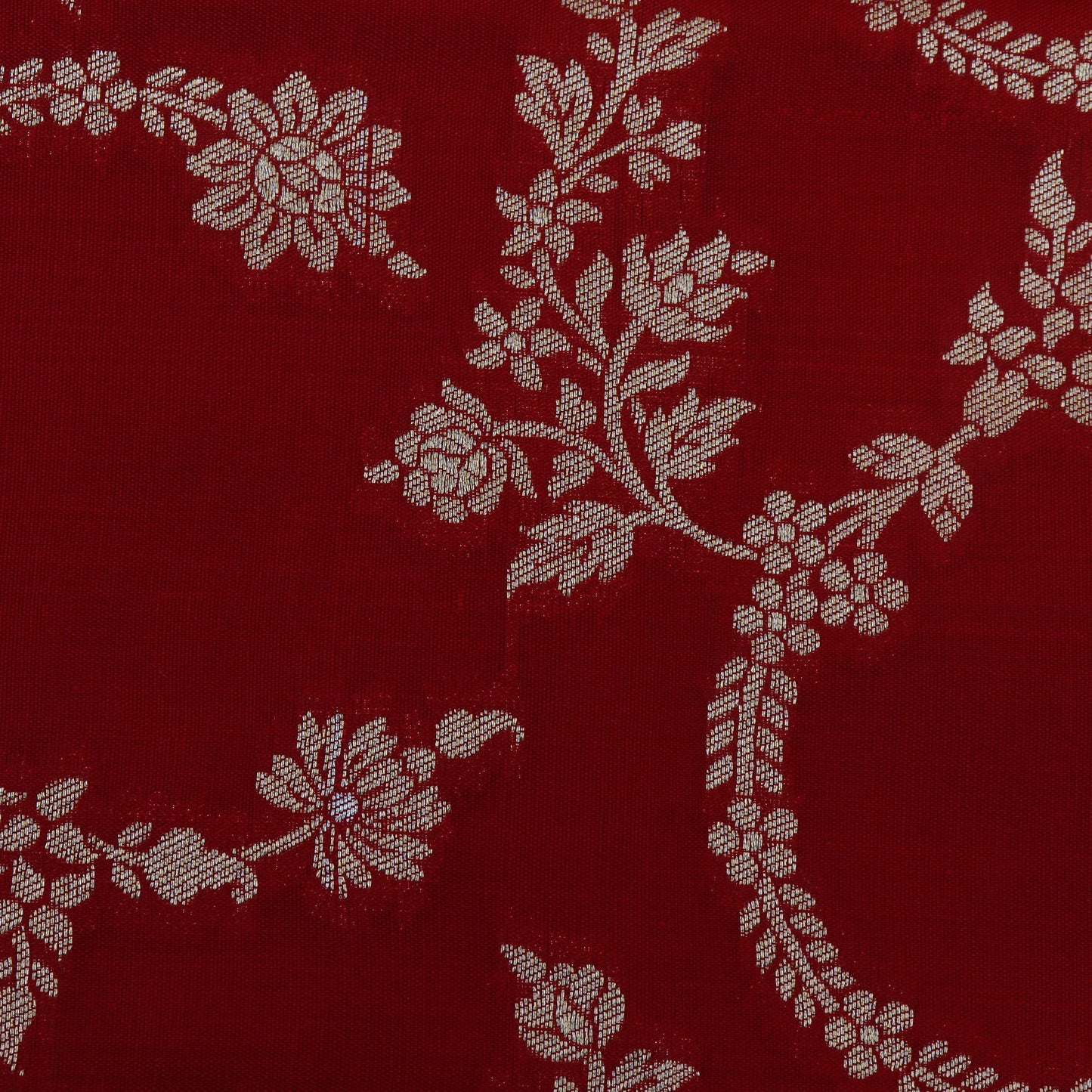 Red Color  Brocade Fabric