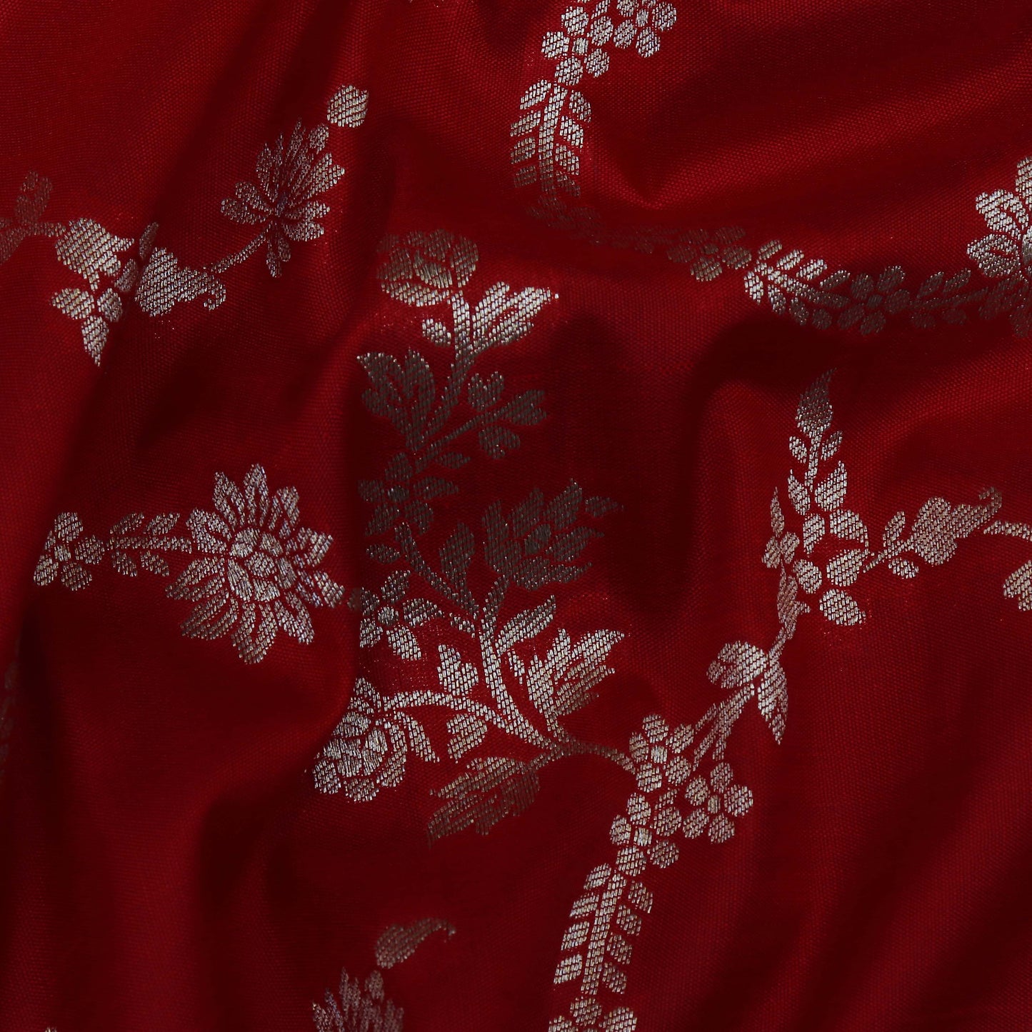 Red Color  Brocade Fabric