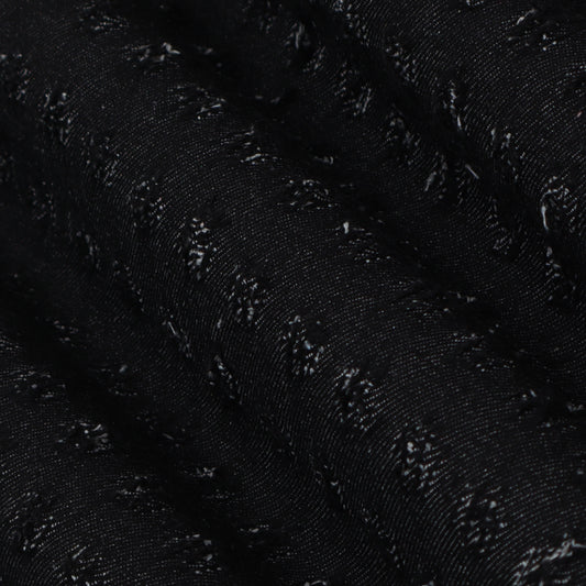 Black Denim Embroidery Fabric