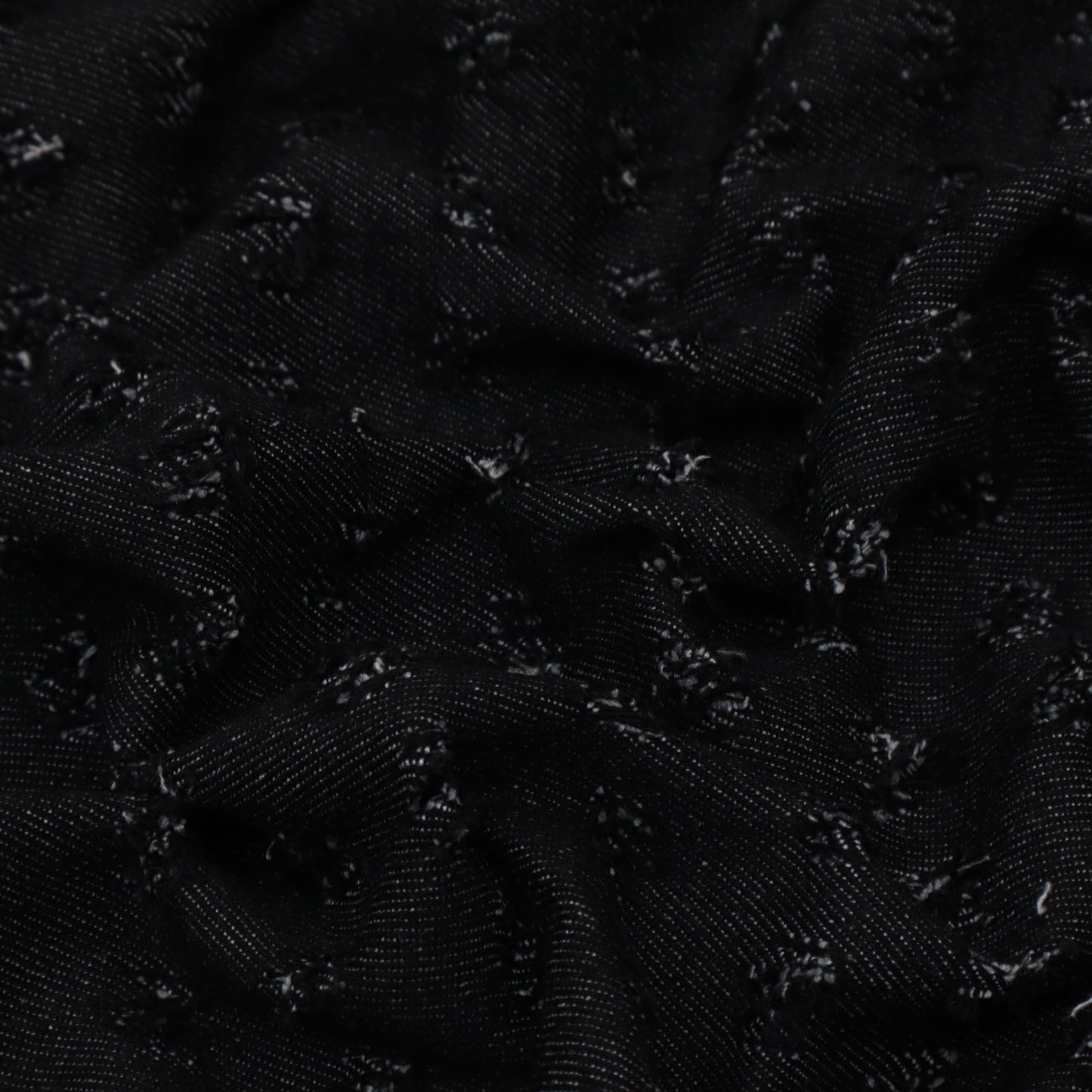 Black Denim Embroidery Fabric