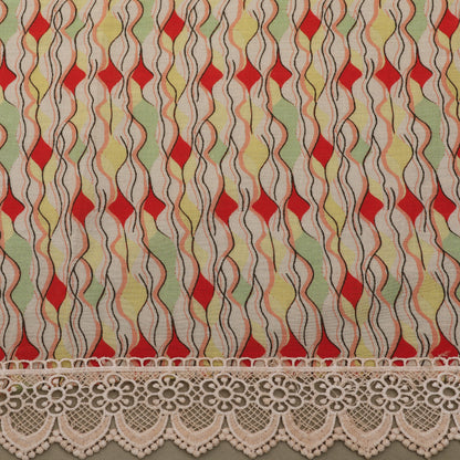 Cotton Printed Border Embroidery Fabric