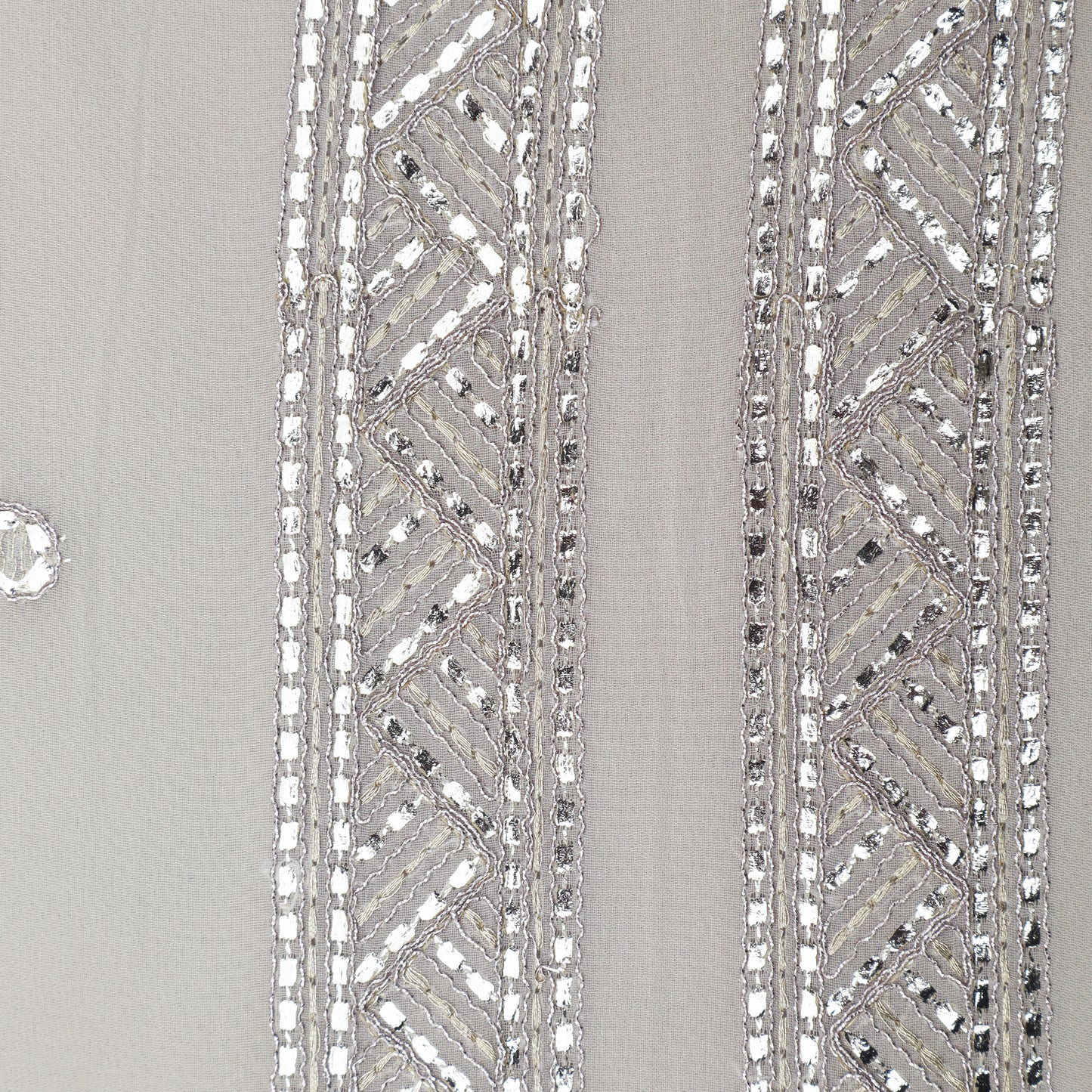 White Color Georgette Border Embroidery Fabric