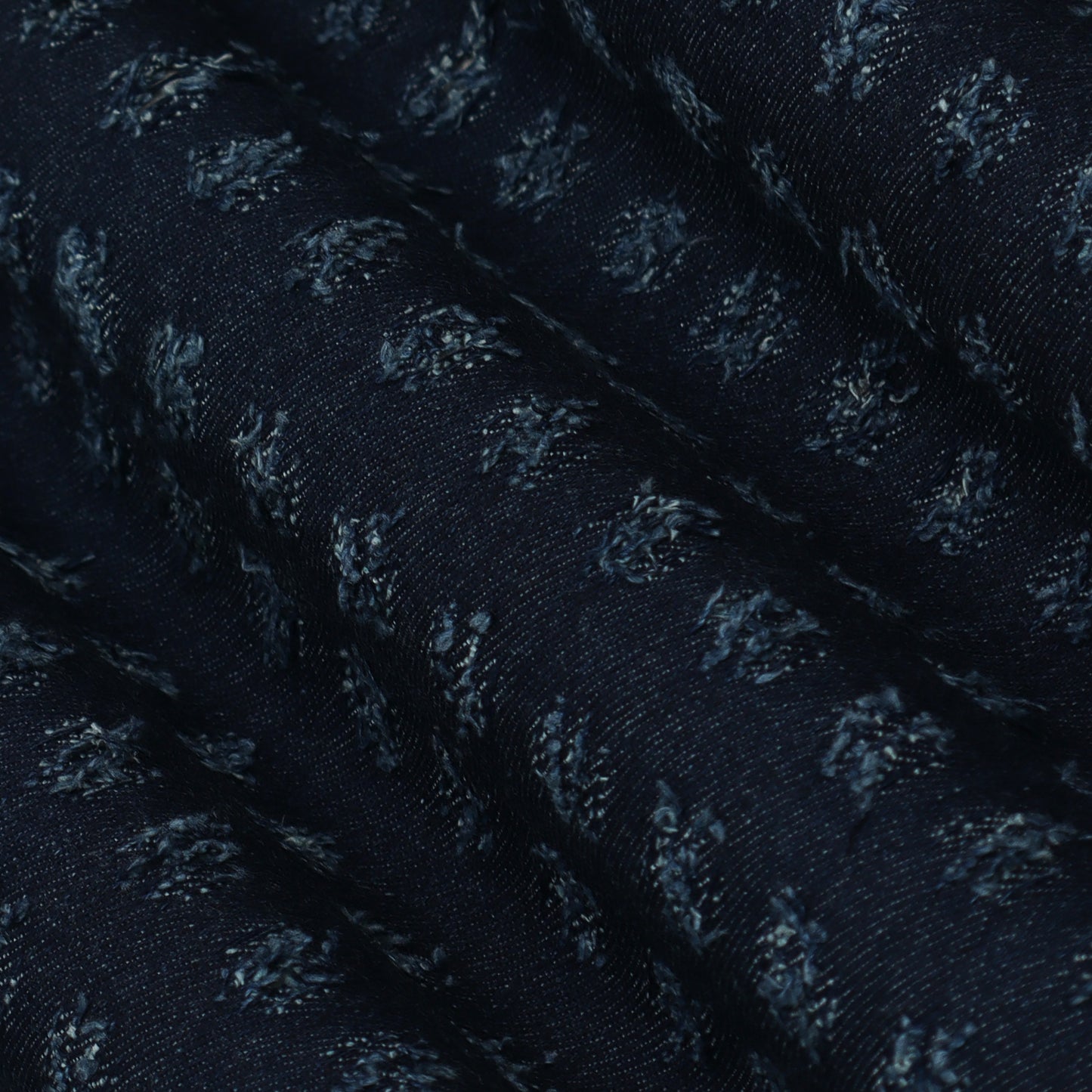 Navy Blue Denim Embroidery Fabric