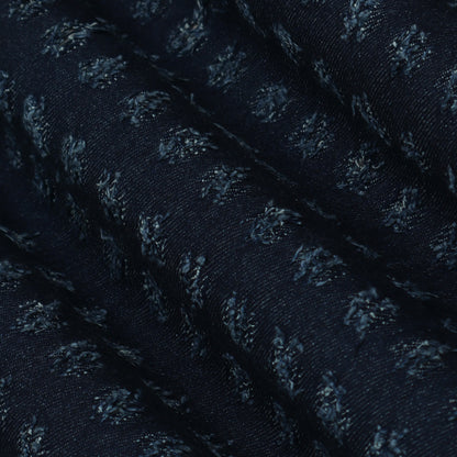 Navy Blue Denim Embroidery Fabric