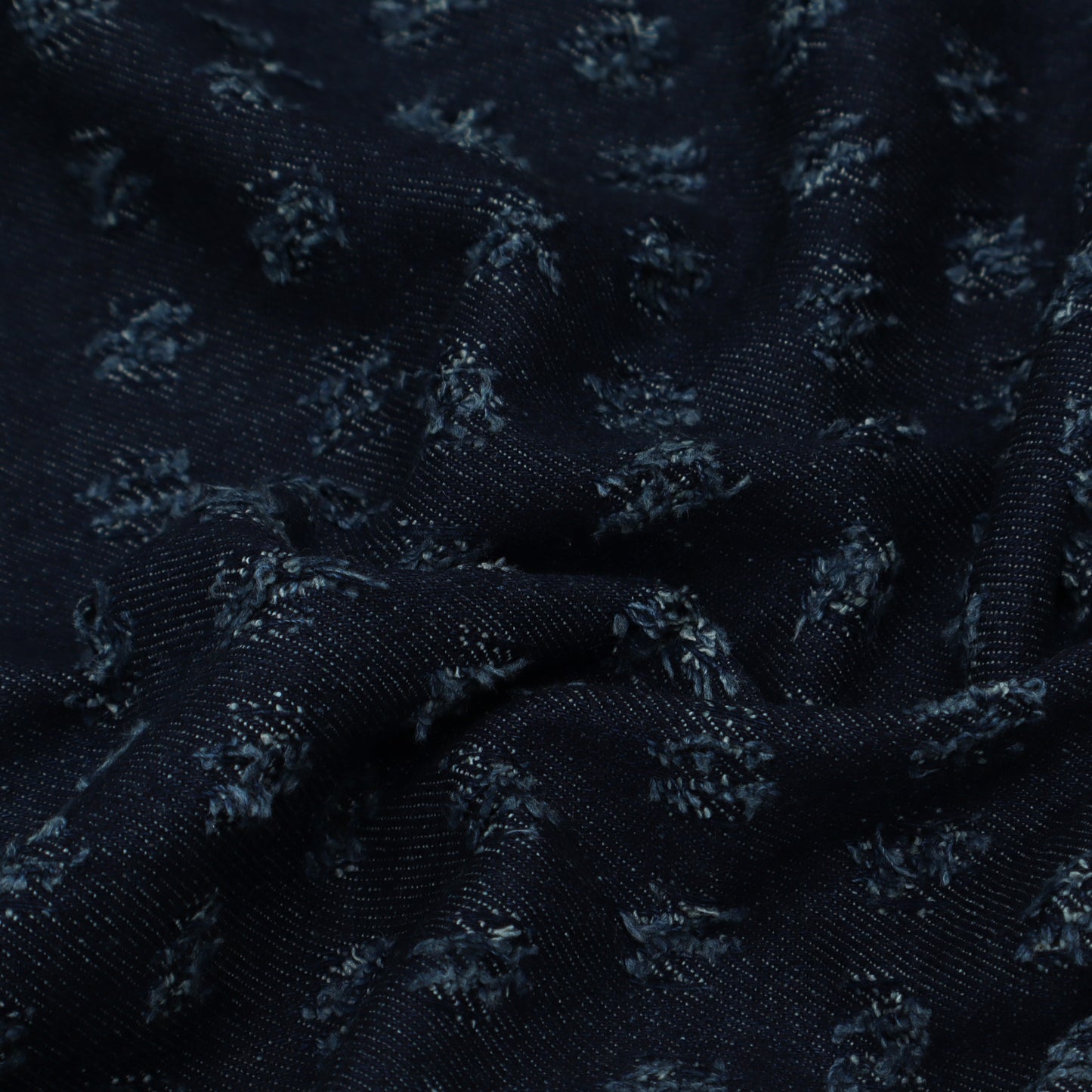 Navy Blue Denim Embroidery Fabric