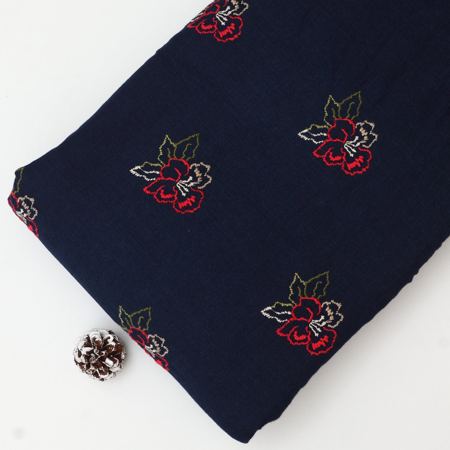 Denim Linen Embroidery Fabric