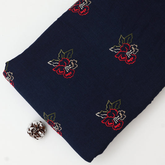 Denim Linen Embroidery Fabric