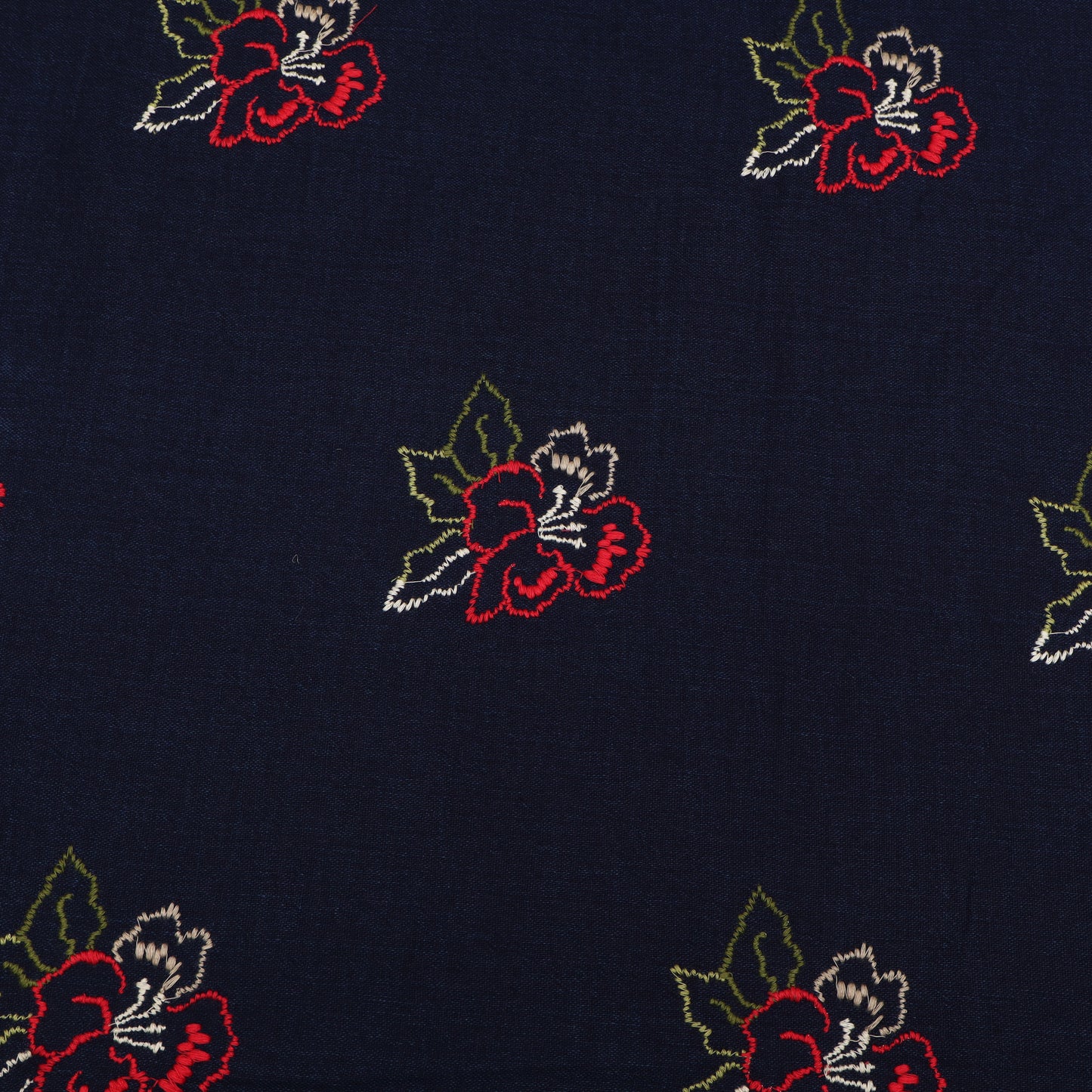Denim Linen Embroidery Fabric