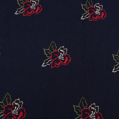 Denim Linen Embroidery Fabric