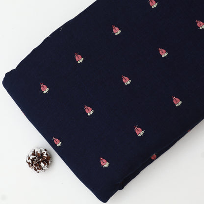Denim Linen Embroidery Fabric