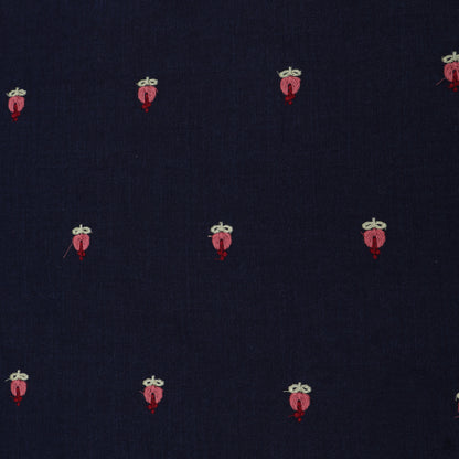 Denim Linen Embroidery Fabric