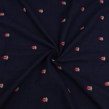 Denim Linen Embroidery Fabric