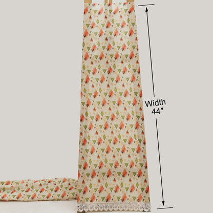 White Color Cotton Printed Border Embroidery Fabric