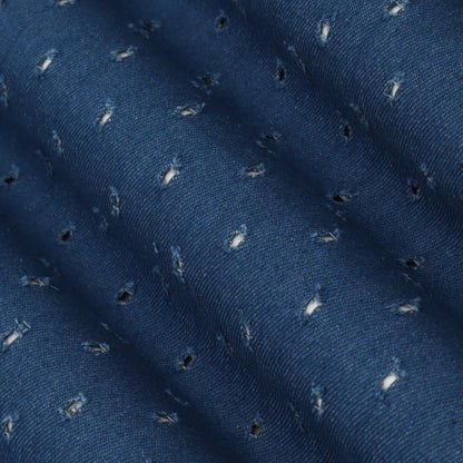 Blue Color Denim Embroidery Fabric