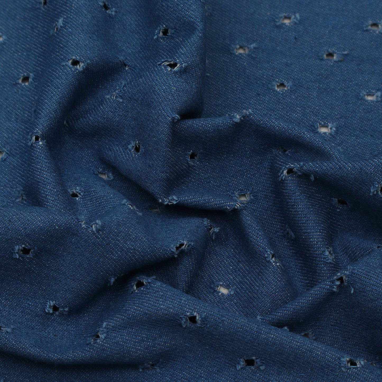 Blue Color Denim Embroidery Fabric