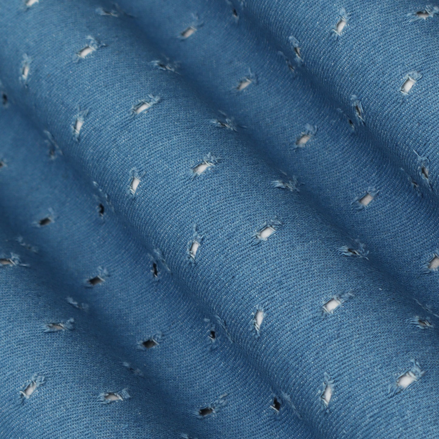 Sky Blue Color Denim Embroidery Fabric