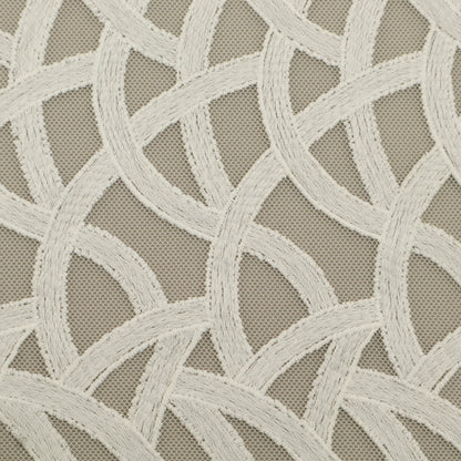 White Color Net Embroidery Fabric