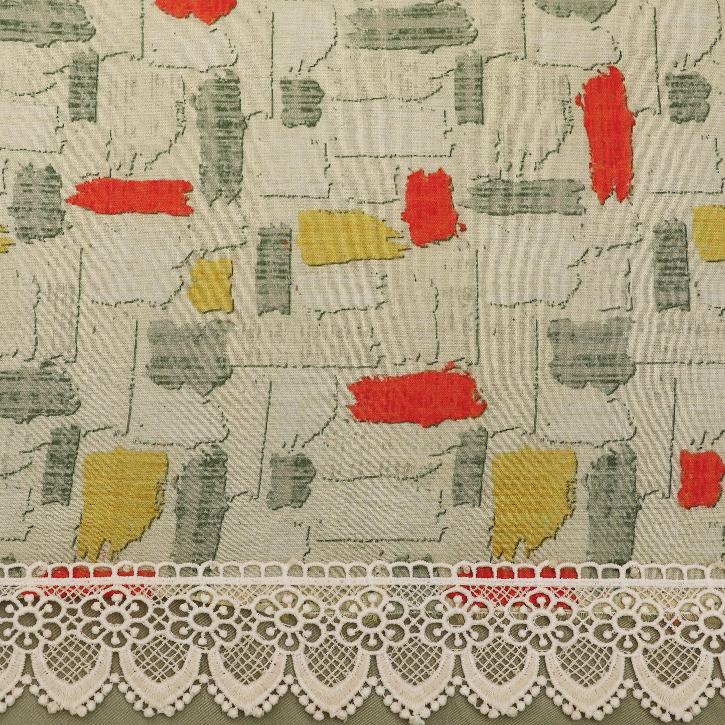 Cotton Printed Border Embroidery Fabric