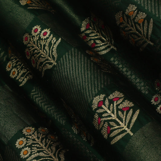 Green Color Brocade Fabric