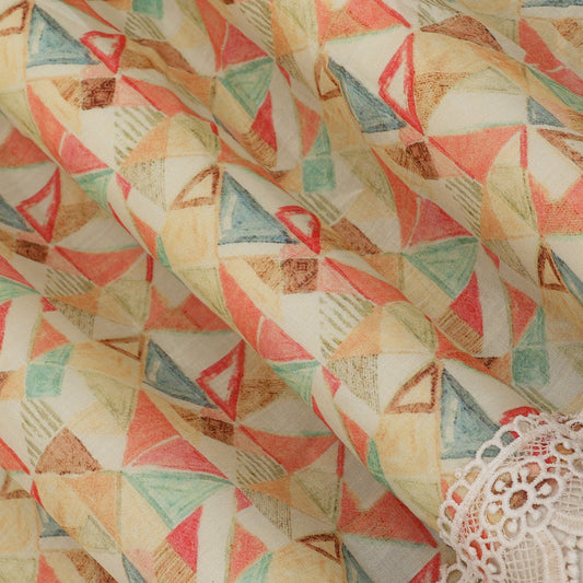 Cotton Printed Border Embroidery Fabric