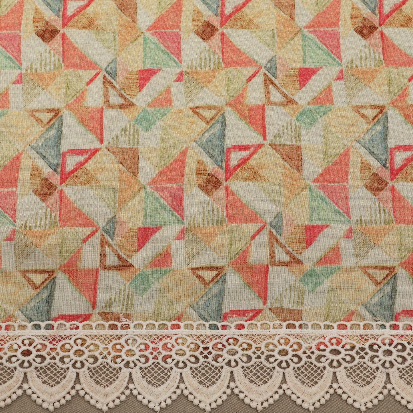 Cotton Printed Border Embroidery Fabric