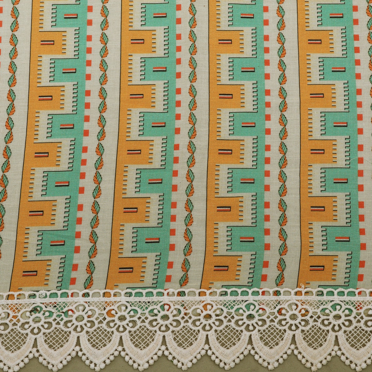 Cotton Printed Border Embroidery Fabric