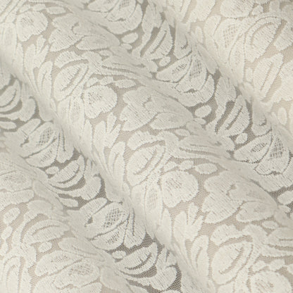 White Color Net Embroidery Fabric