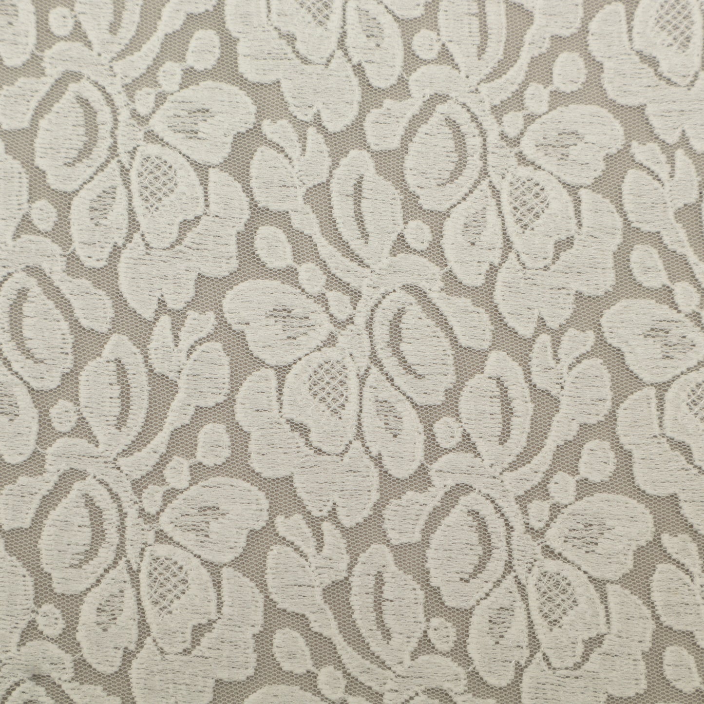 White Color Net Embroidery Fabric