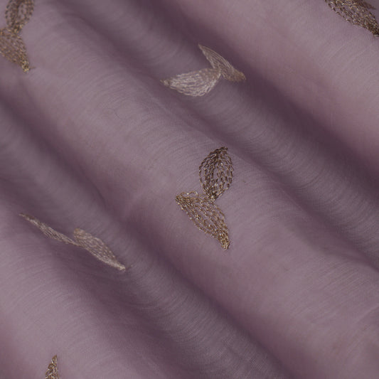 Peach Color Chanderi Booti Fabric