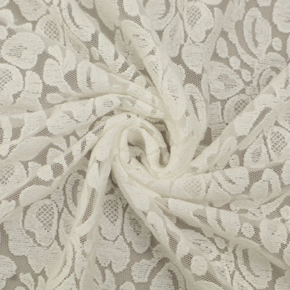 White Color Net Embroidery Fabric