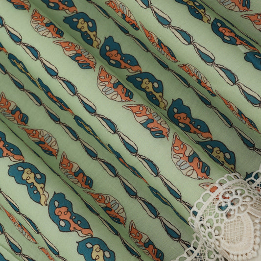 Cotton Printed Border Embroidery Fabric