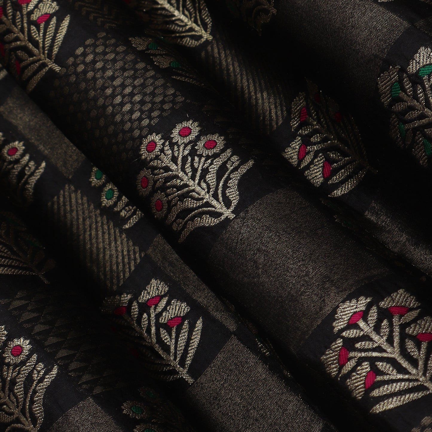 Black Color Brocade Fabric