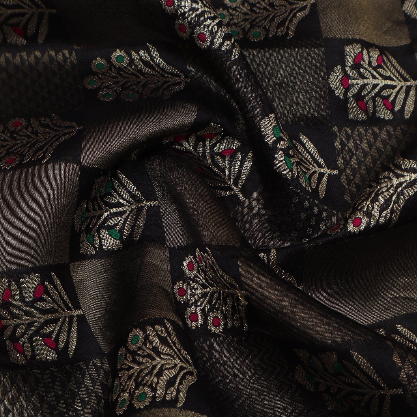 Black Color Brocade Fabric