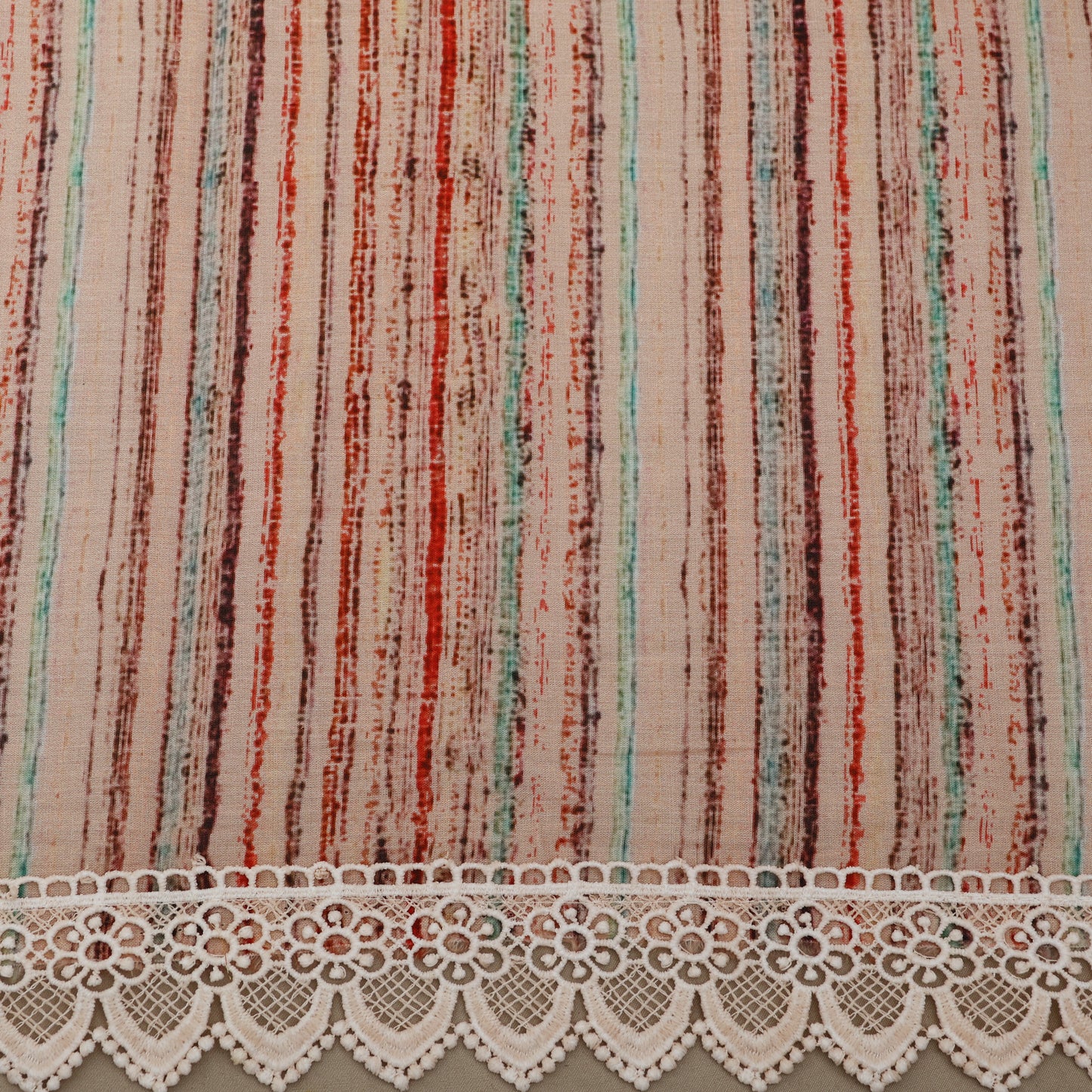 Cotton Printed Border Embroidery Fabric