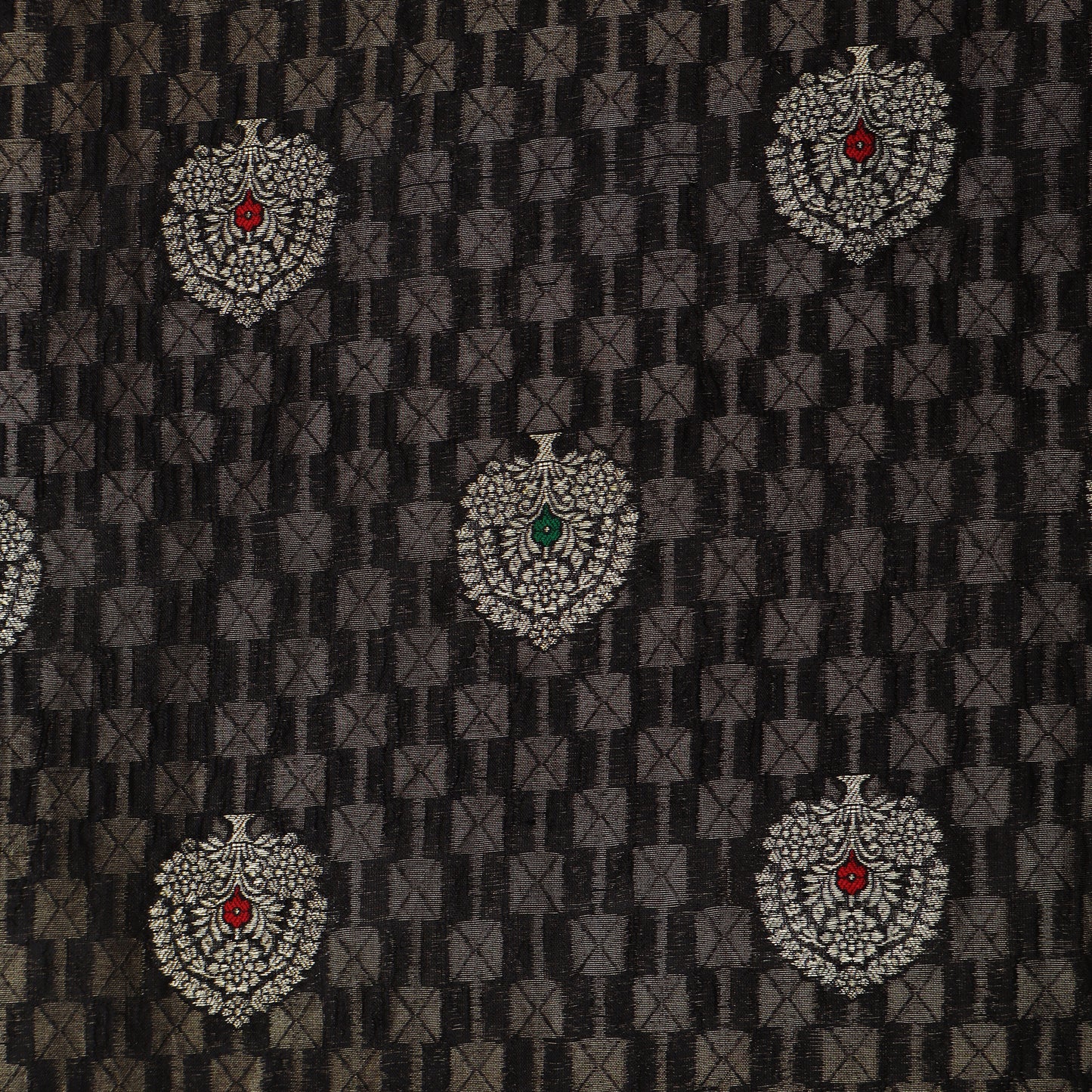 Black Color Brocade Fabric