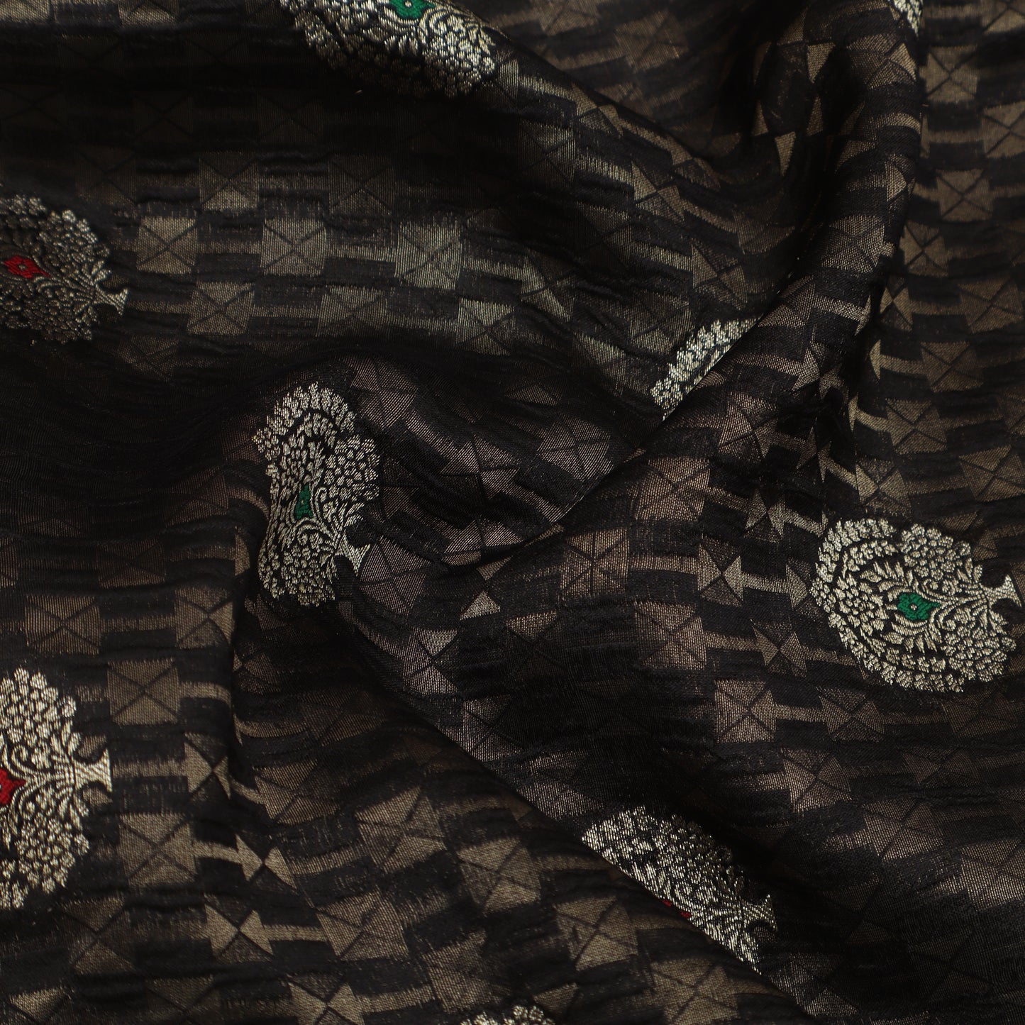 Black Color Brocade Fabric