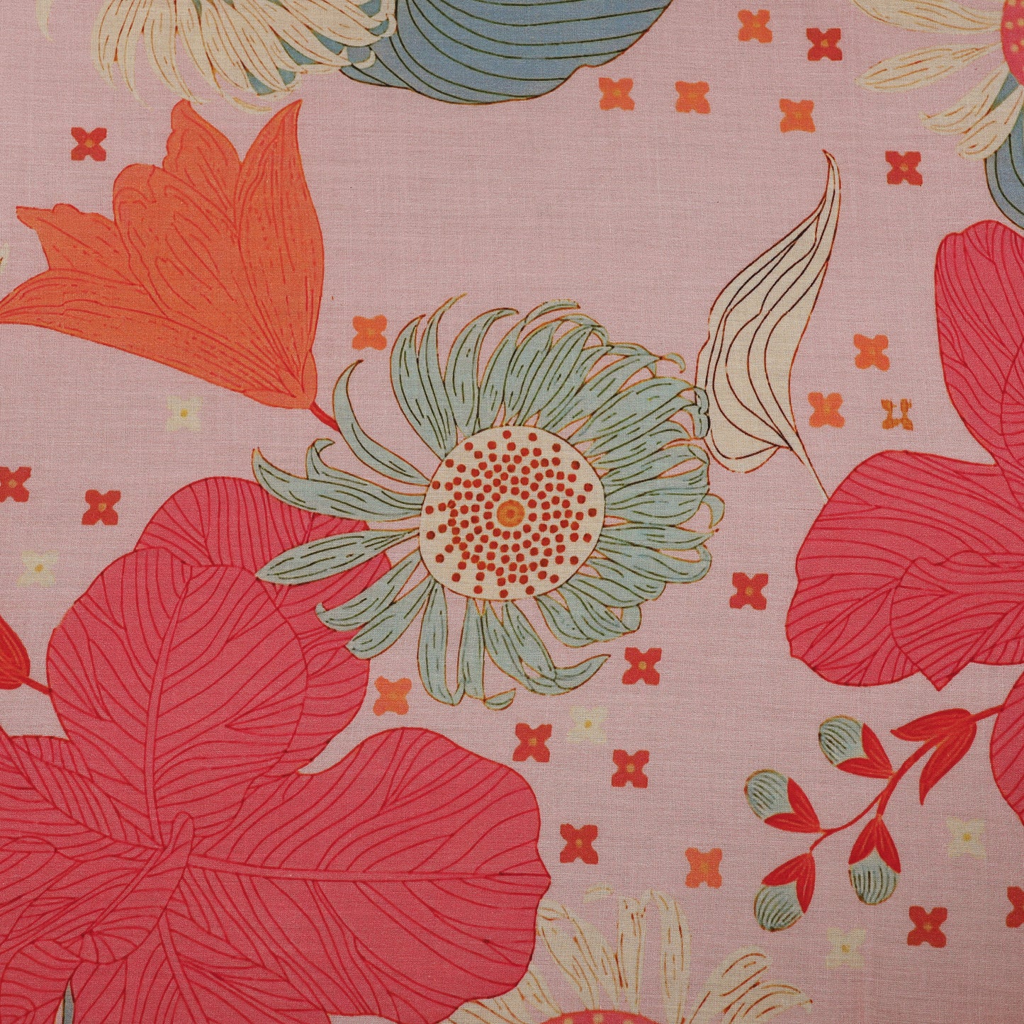 Floral Design Cotton Printed Fabric