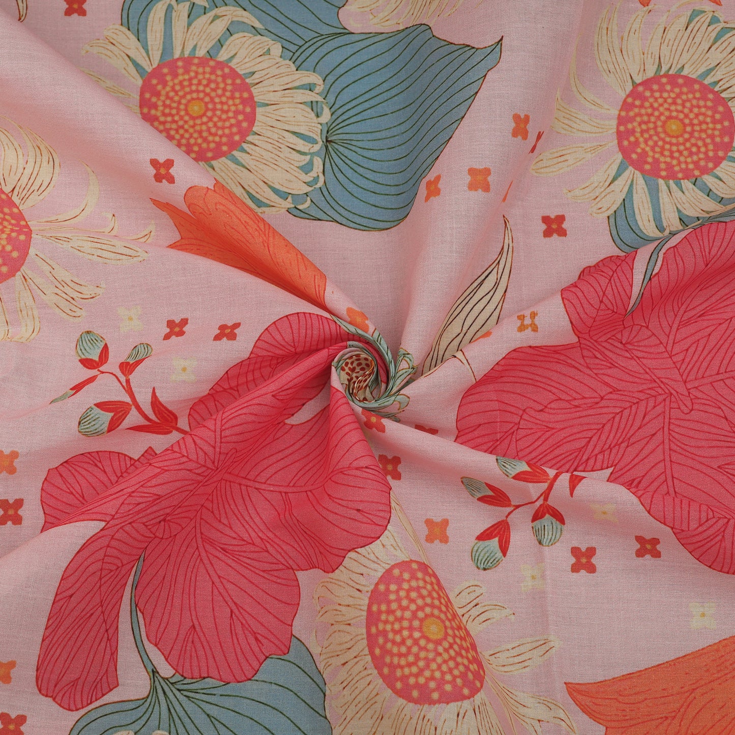 Floral Design Cotton Printed Fabric