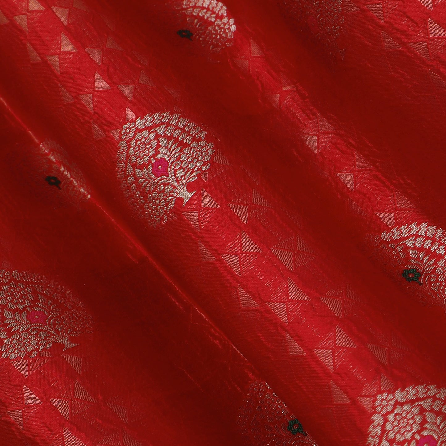 Red Color Brocade Fabric