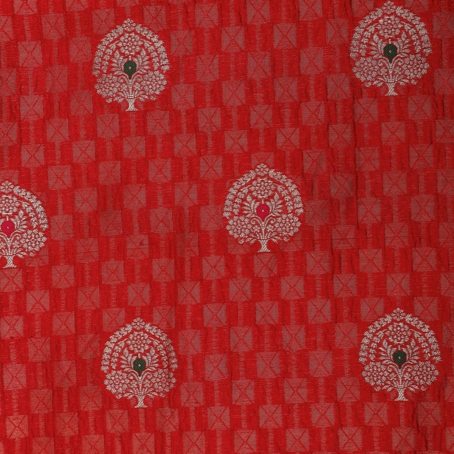 Red Color Brocade Fabric