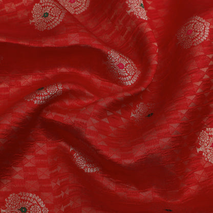 Red Color Brocade Fabric