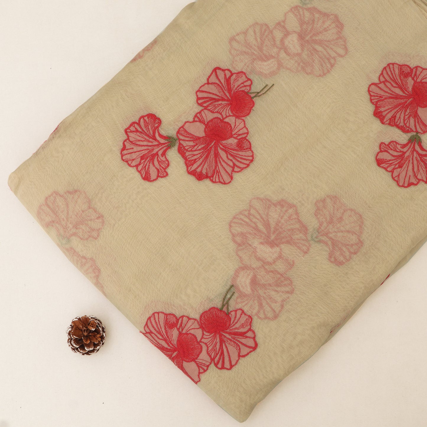 Chanderi Embroidery Fabric