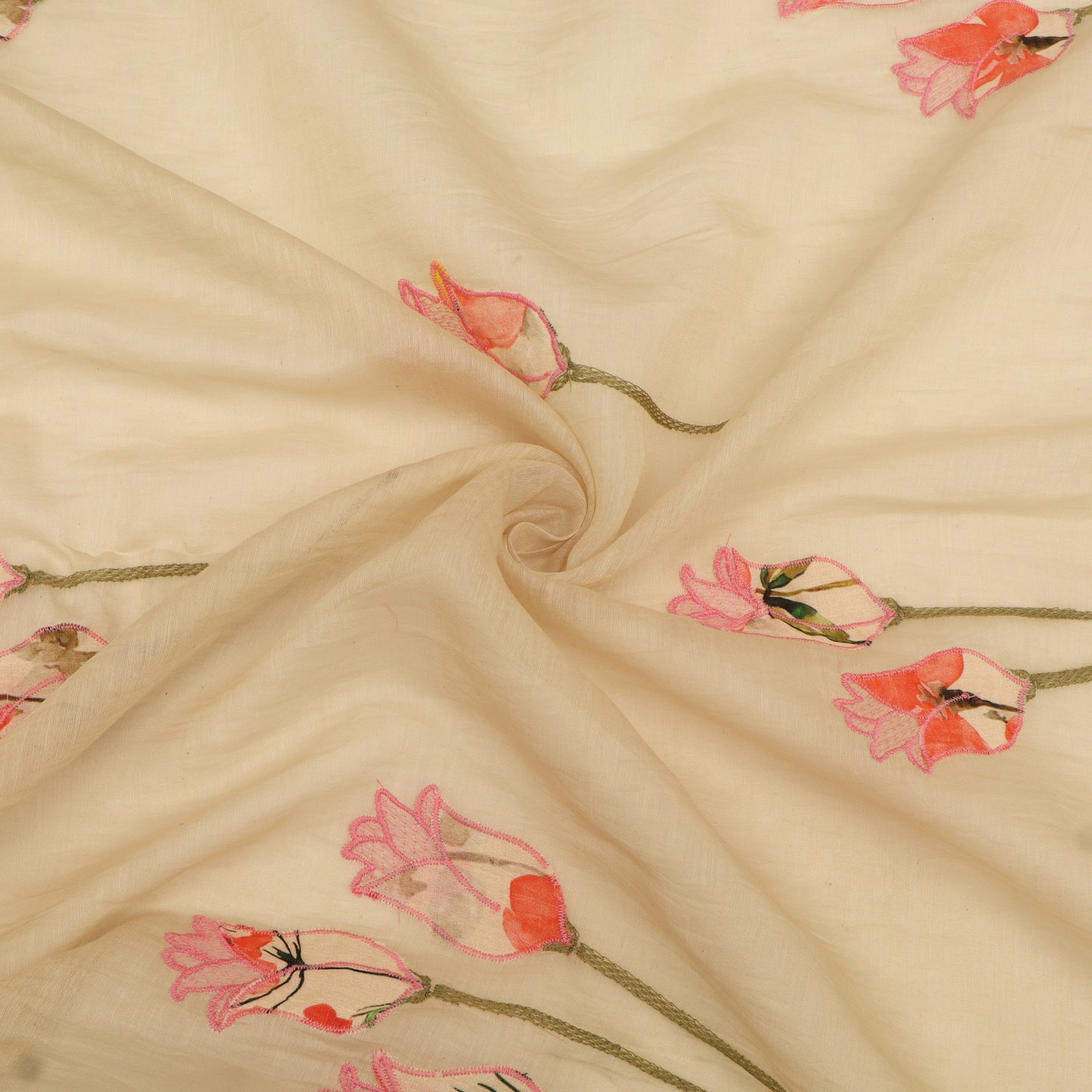 Chanderi Embroidery Fabric
