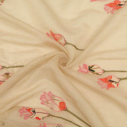 Chanderi Embroidery Fabric
