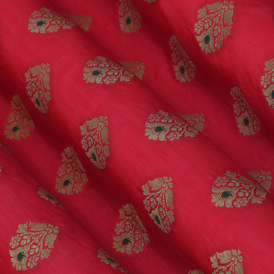 Gajri Color Katan Brocade Fabric