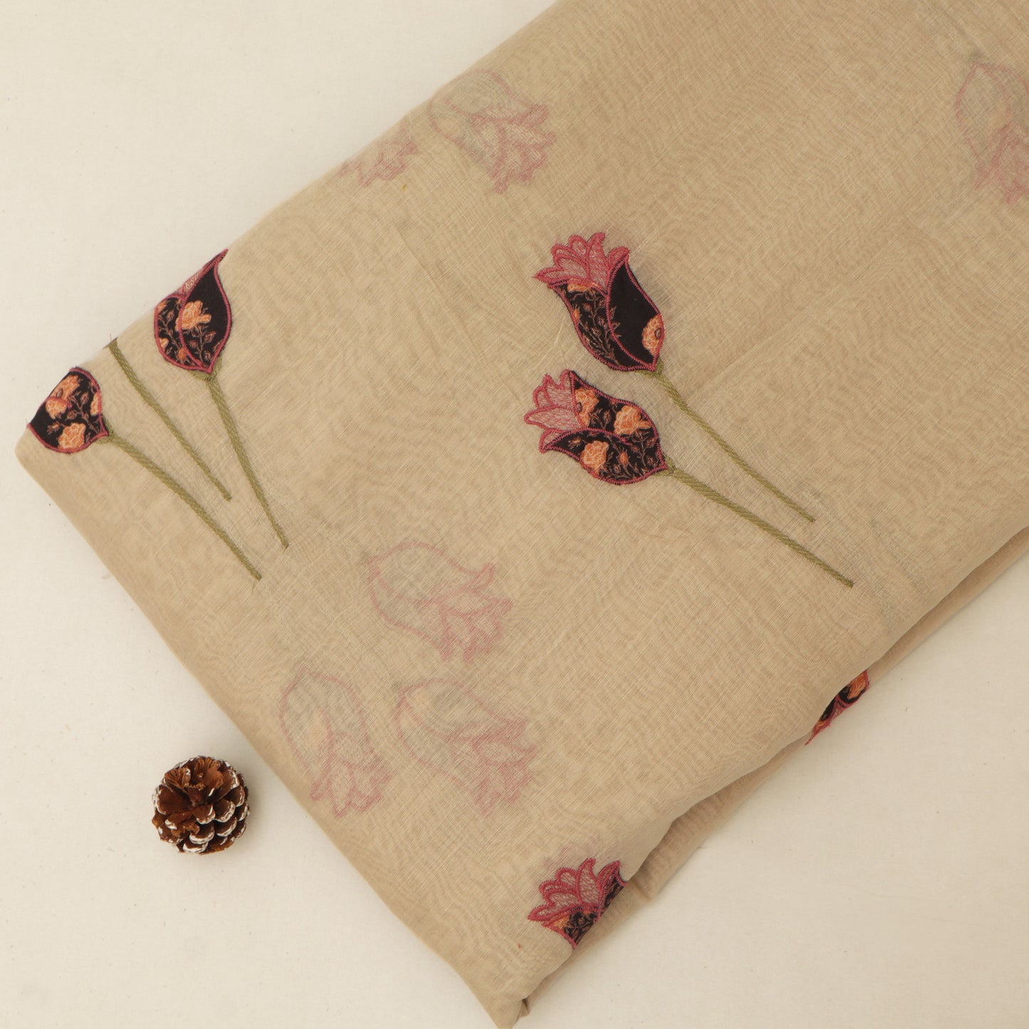 Chanderi Embroidery Fabric