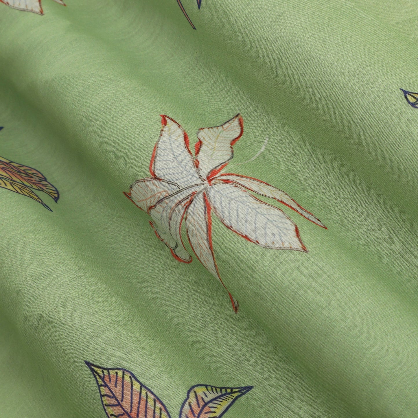 Light Green Cotton Printed Dupatta