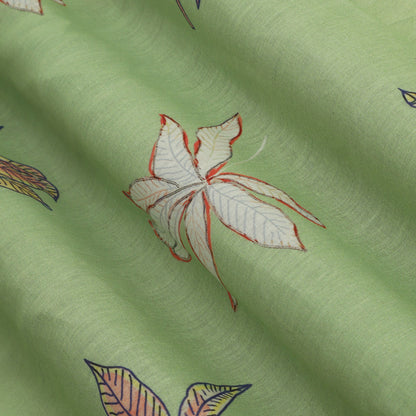 Light Green Cotton Printed Dupatta