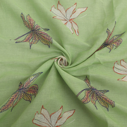 Light Green Cotton Printed Dupatta